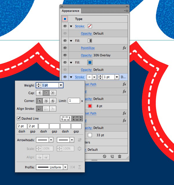 create a dashed line