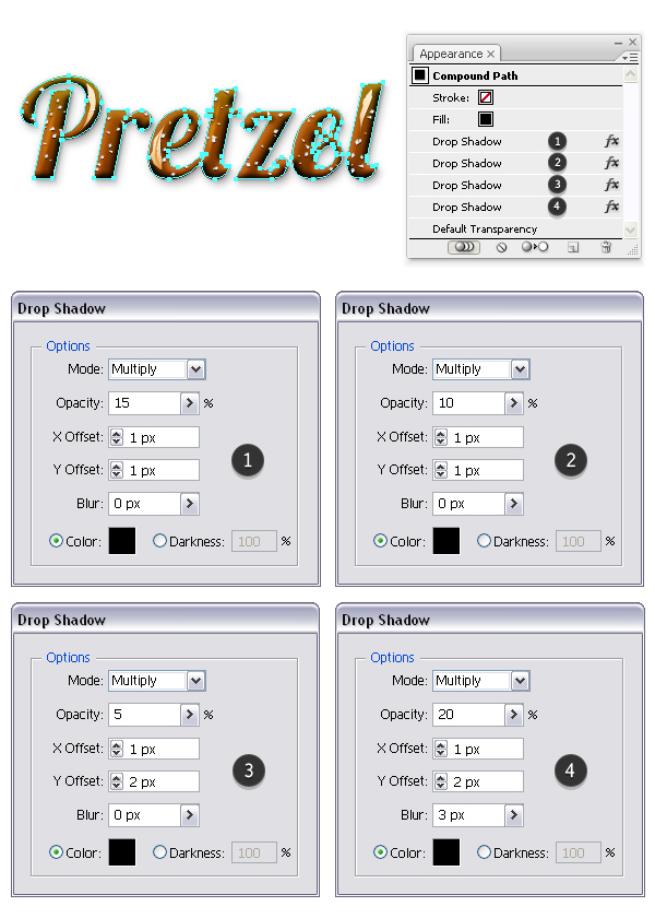 Add shadow to pretzel