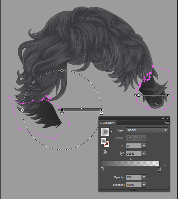 Gradients added to the hair