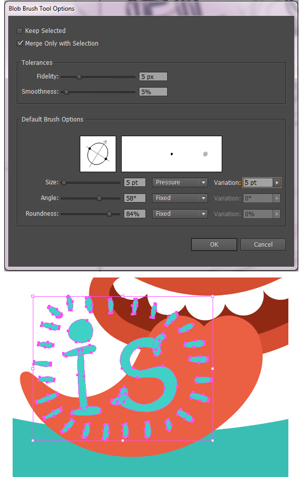 use the blob brush tool