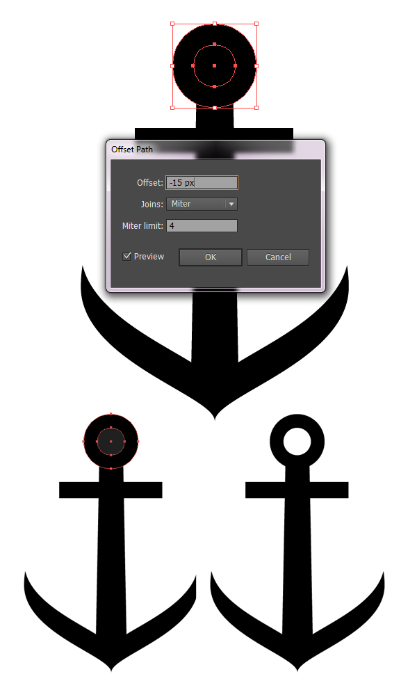 Create  Anchor base with Offset path