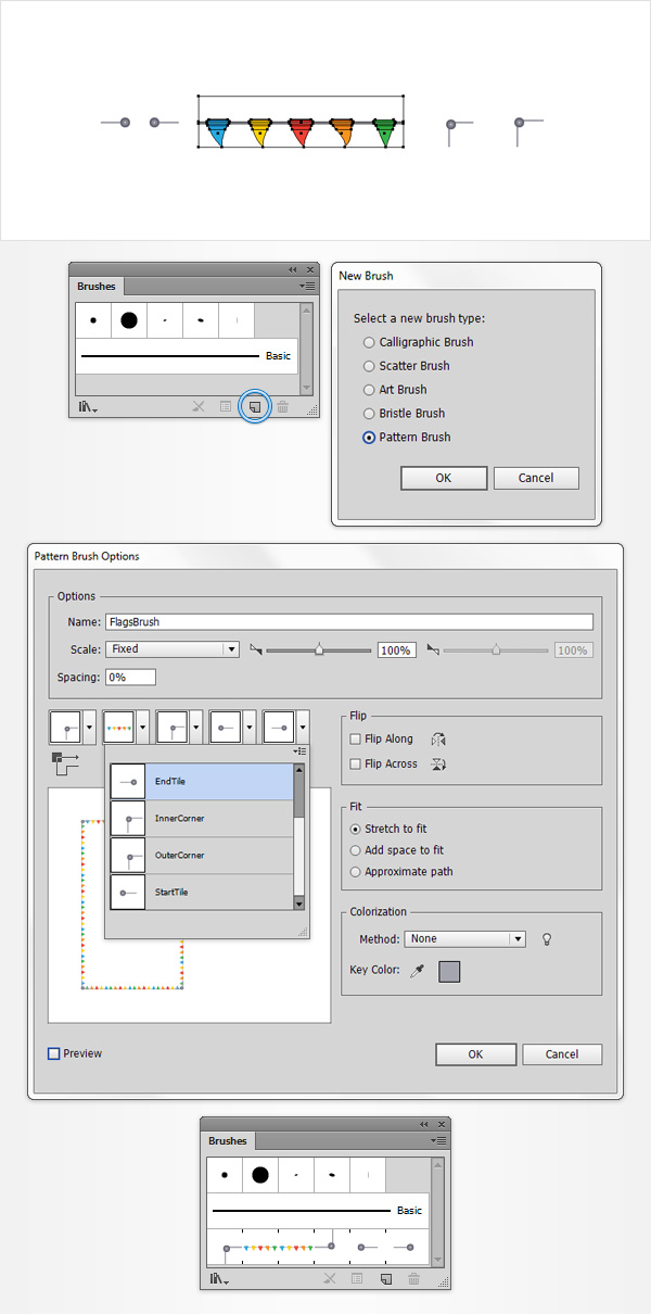 Flags Pattern Brush