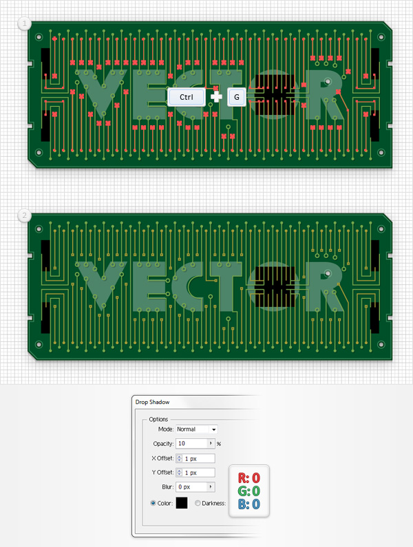 Circuit Board Text Effect