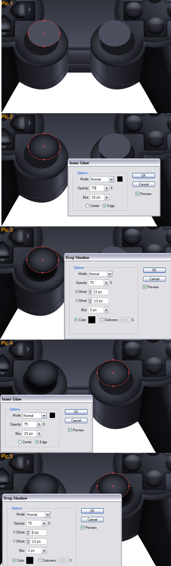 Add Inner Glow to Bottom Controls