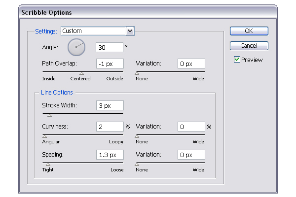 Scribble Options