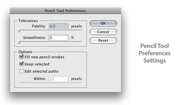 Pencil Tool Options