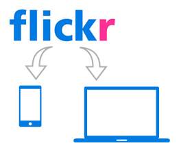 Both mobile and desktop maps use the same data ie photos stored on Flickr