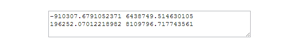 How to read the output on the Mashup Top-left number  west side top-right number  south-side bottom-left number  east side bottom-right number  north side