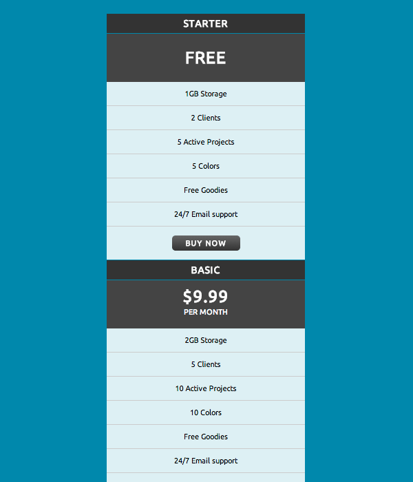 css3-pricing-table-1x4