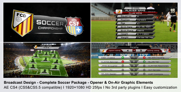 Broadcast Design - Complete On-Air Soccer Package