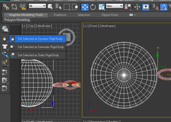 Make this sphere as a dynamic rigid body