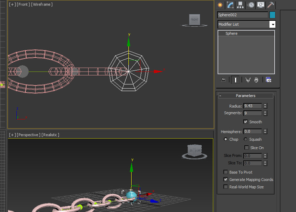 Create a small low poly sphere