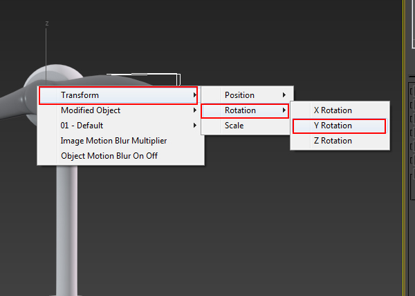 Transform  Rotation  Y Rotation