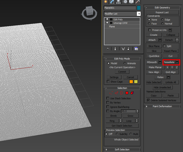 tessellate the mesh