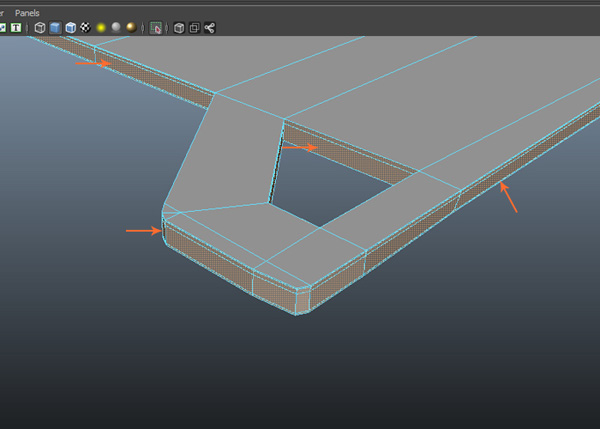 Select the side faces of the base stand plate