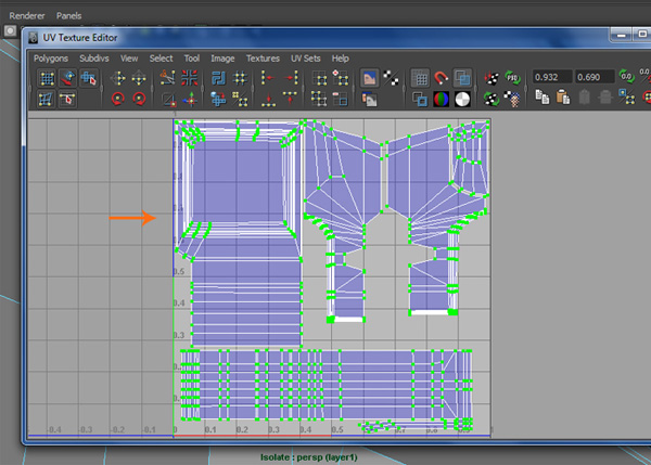 Scale down the UVs and fit them inside the layout area