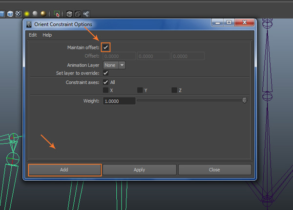 Orient Constraint Options