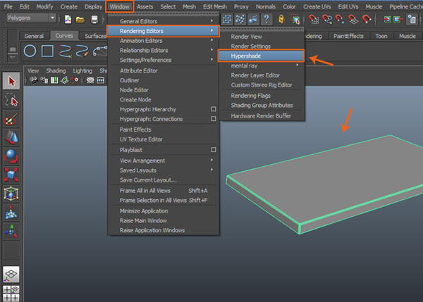 Window  Rendering Editors  Hypershade 