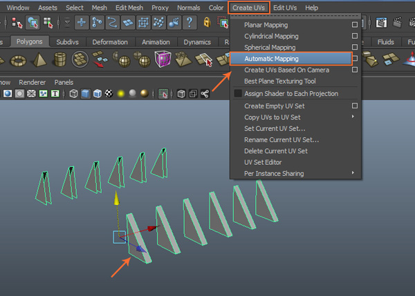 Create UVs  Automatic Mapping