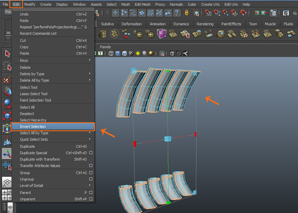 Edit  Invert Selection command