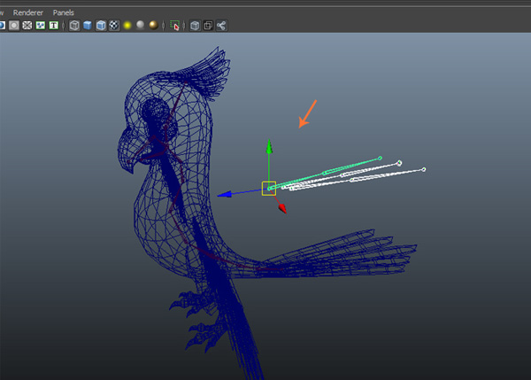 Place the joints inside the tail mesh