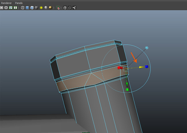 Extrude and scale down the selected faces