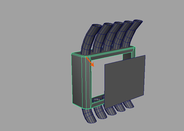 Delete the center face of the box mesh