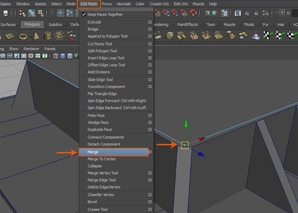 Edit Mesh  Merge command 