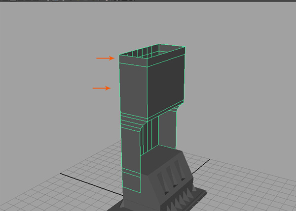 Extrude the top border edges