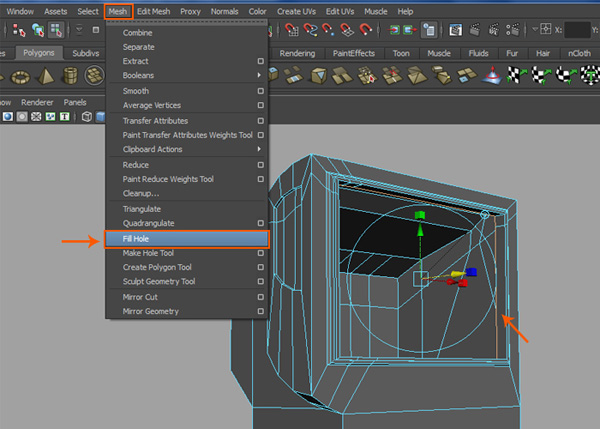 Mesh  Fill Hole command