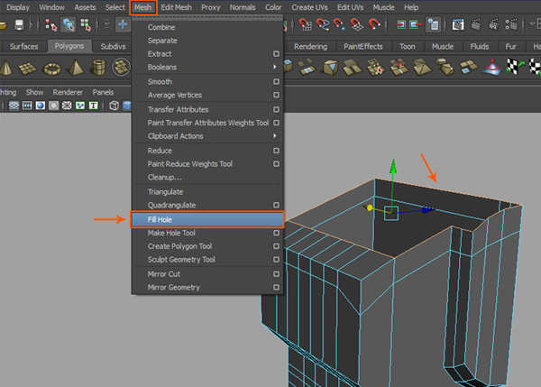 Mesh  Fill Hole command