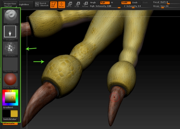 Sculpt the leg mesh