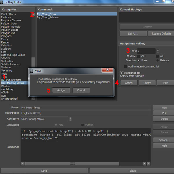 Tutorial quick tip Creating Custom Marking Menus in Maya