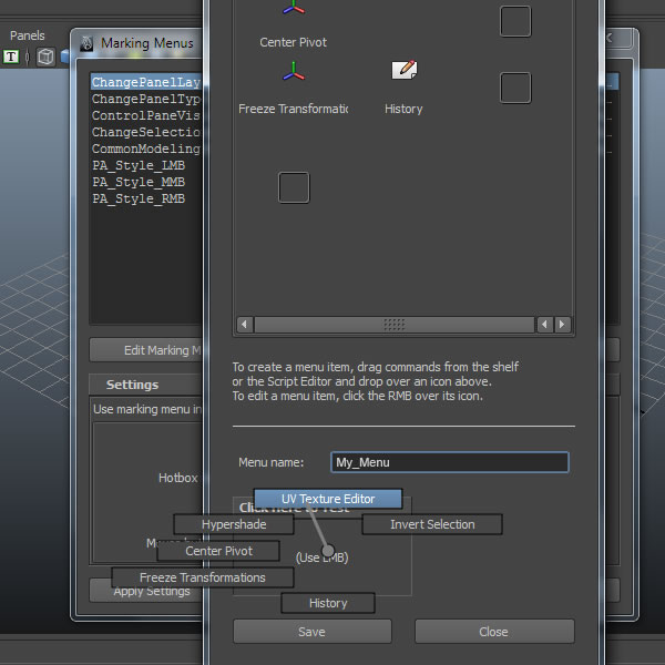 Tutorial quick tip Creating Custom Marking Menus in Maya