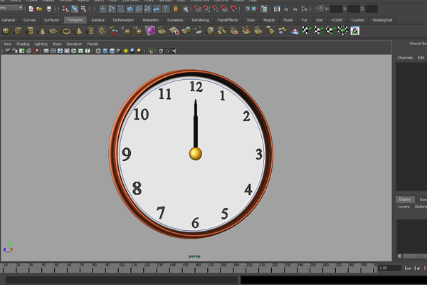 Tutorial Creating A Simple Animated Clock In Maya Using Expressions