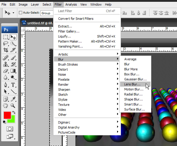 Rendering Z-depth passes in Maya and compositing in Photoshop to achieve realistic depth of field