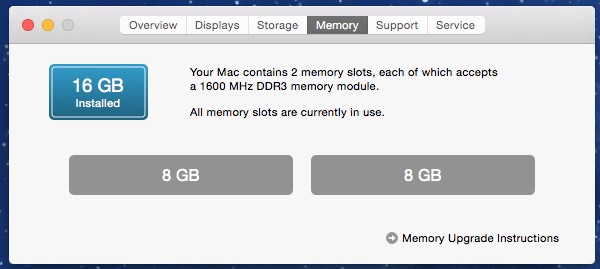 Checking the amount of installed memory on a Mac