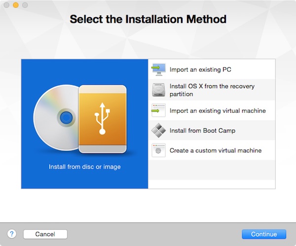 Selecting the installation method