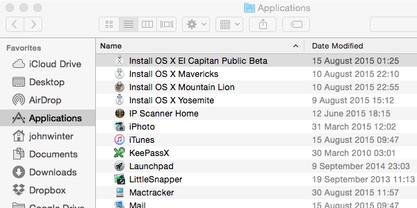 Using Finder to locate the downloaded disc image