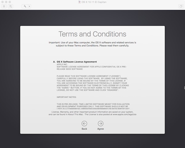 Configuring OS X 1011 in the Virtual Machine 