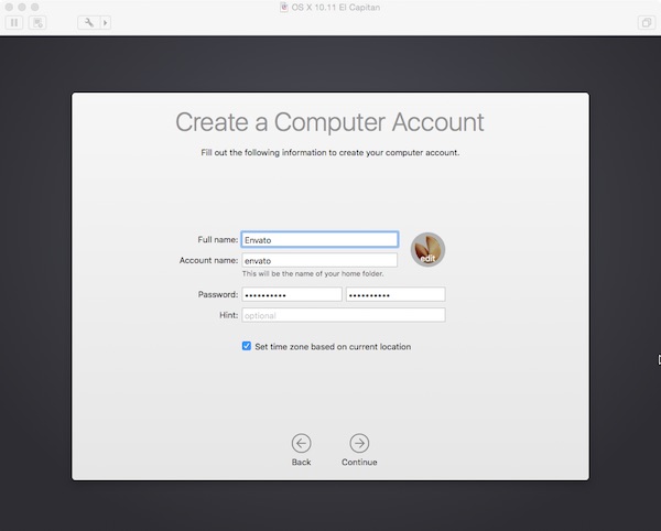 Configuring OS X 1011 in the Virtual Machine 