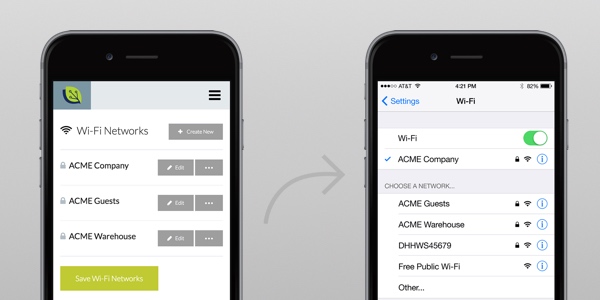 Configuring company Wi-Fi settings and distributing to all enrolled devices