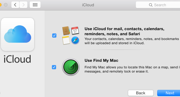 Choose what iCloud features you want to use