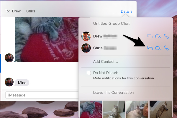 Use Messages for quick OS X screen sharing