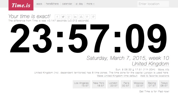 TimeIs is a great site for working out timezones and time differences