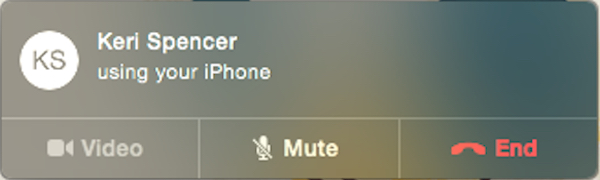 Making a call on the Mac using Continuity Mode