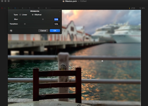 Adding a blur effect in Pixelmator