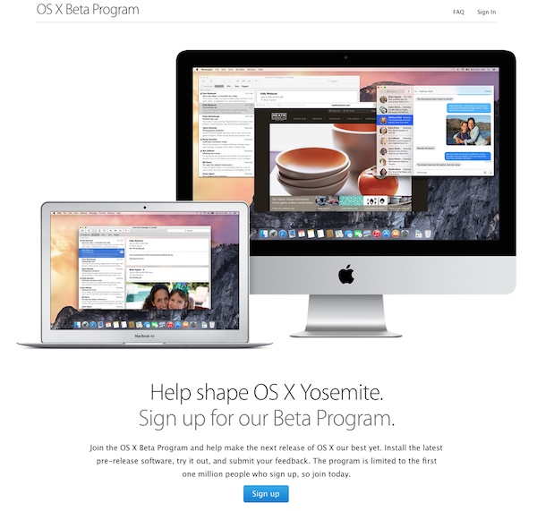 Yosemite beta program