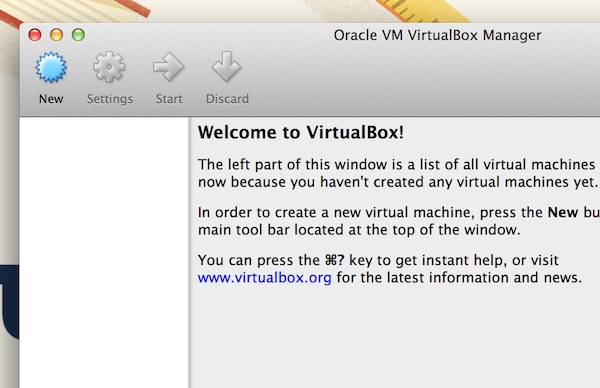 Creating a new virtual machine in Virtualbox