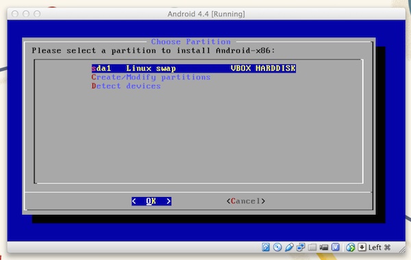 Selecting the partition youd like to format  